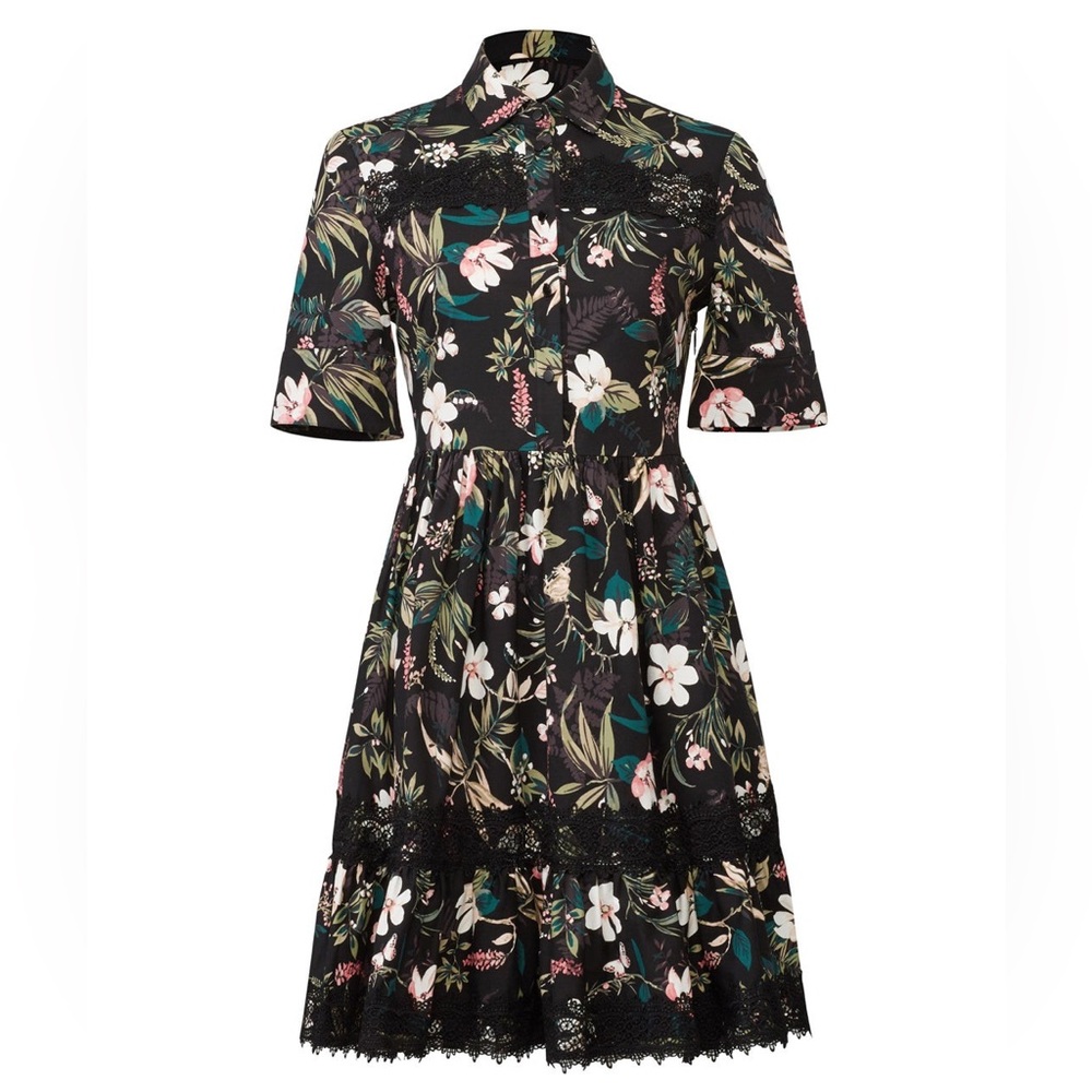Kate Spade Black Botanical Dress 0 XS MSRP $398